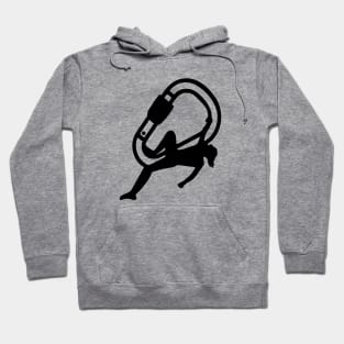 Funny climbing carabiner design Hoodie